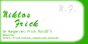 miklos frick business card